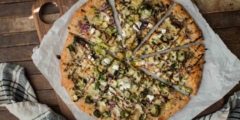 Brussels Sprout Pizza with Goat Cheese