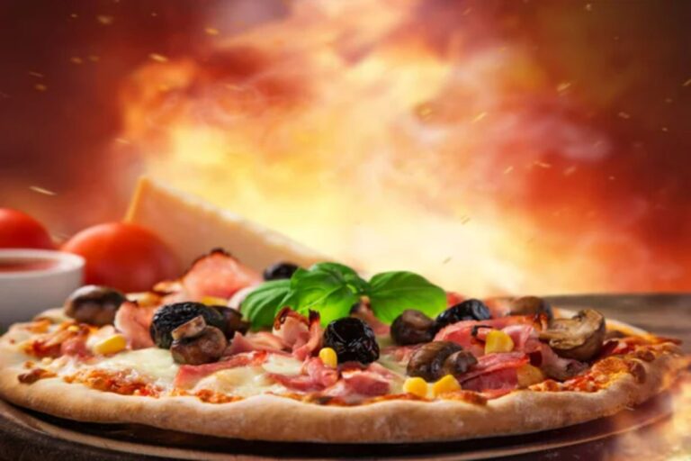 A crsip image of a delicious italian pizza served on.