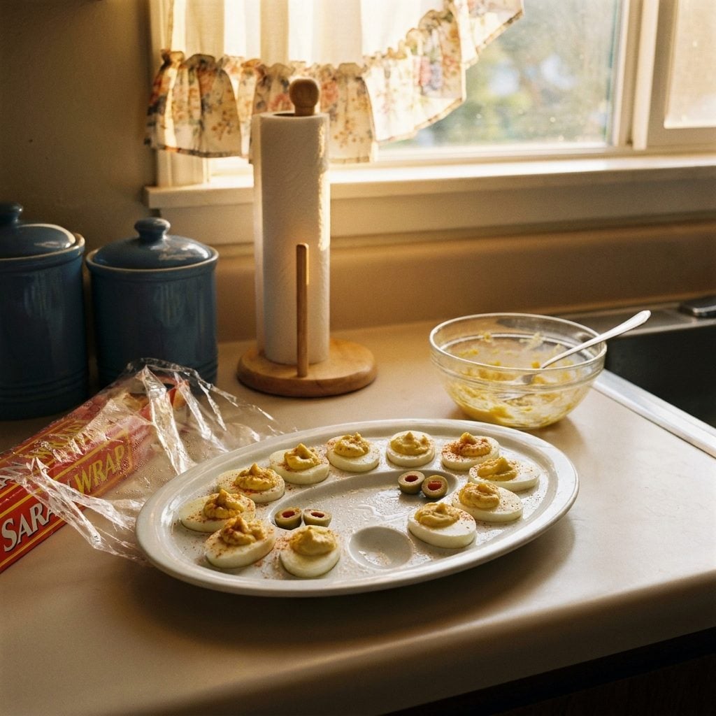 Deviled Eggs That Had Been Sweating Under Plastic Wrap Since 3 in the Afternoon