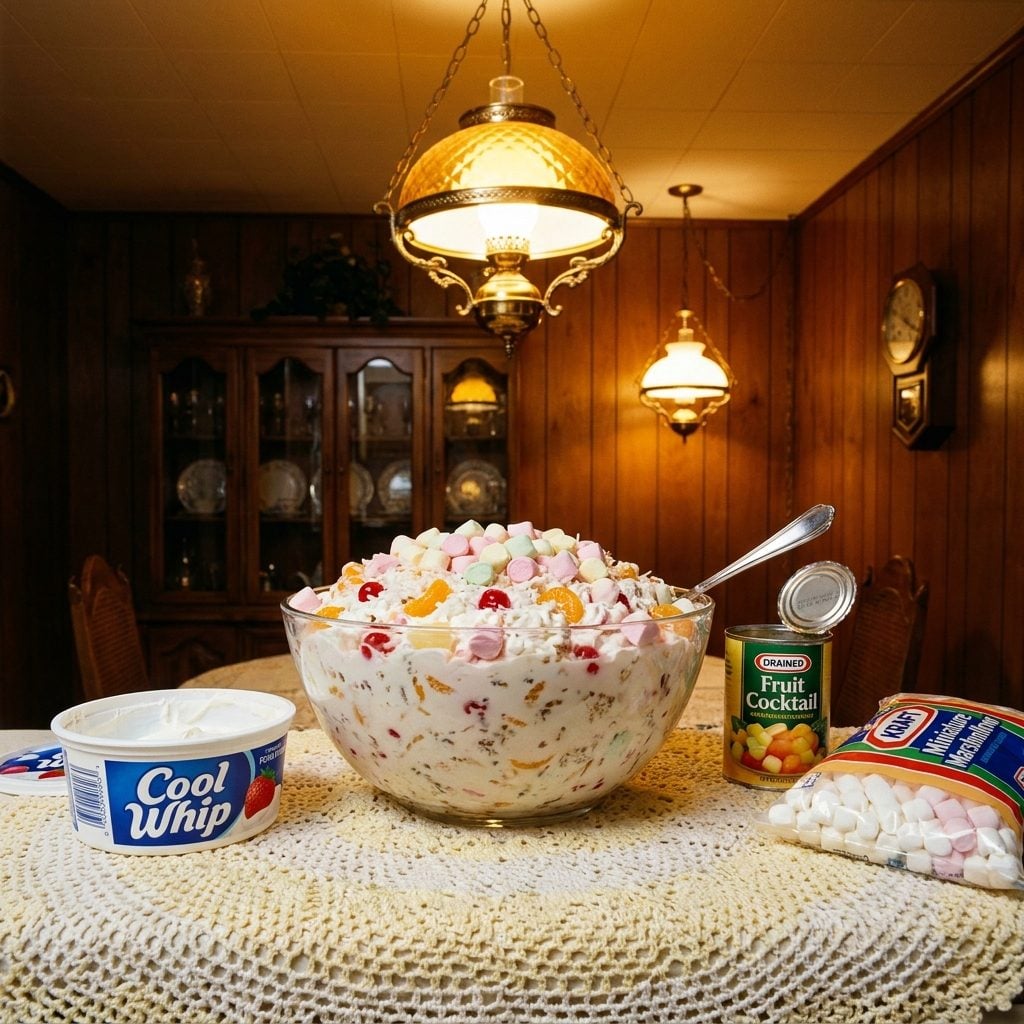 The Giant Bowl of Ambrosia Salad Nobody Could Quite Define as a Food Group
