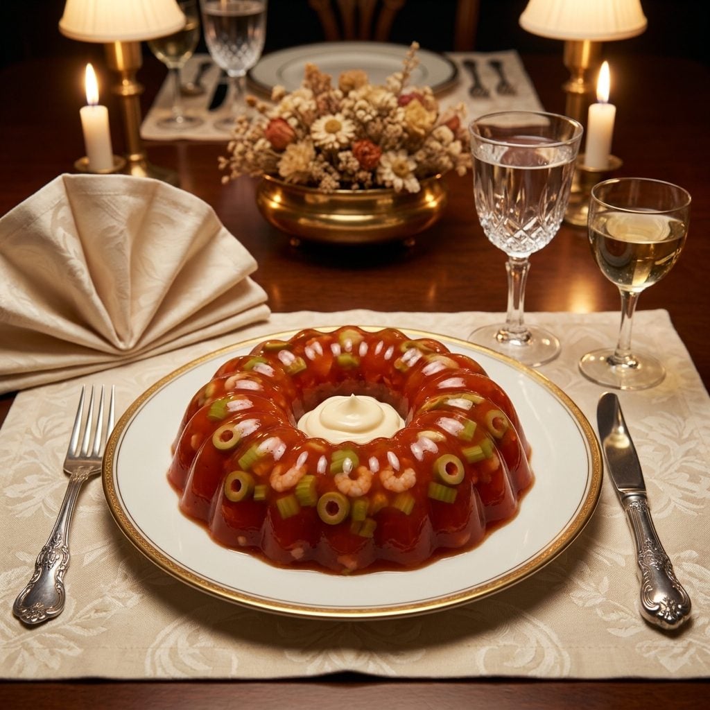 Tomato Aspic Served as a Completely Serious Appetizer Course