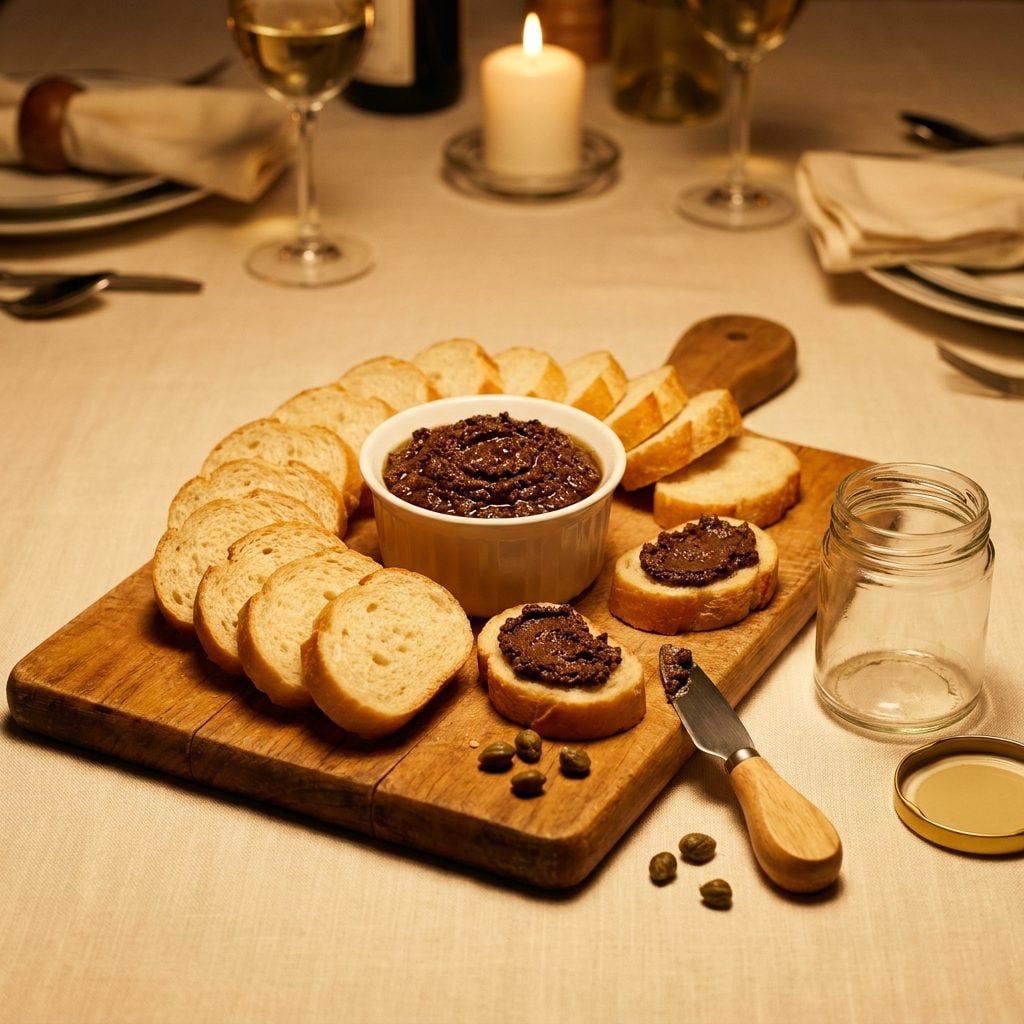 Sliced Baguette with Olive Tapenade That Made Half the Room Quietly Panic