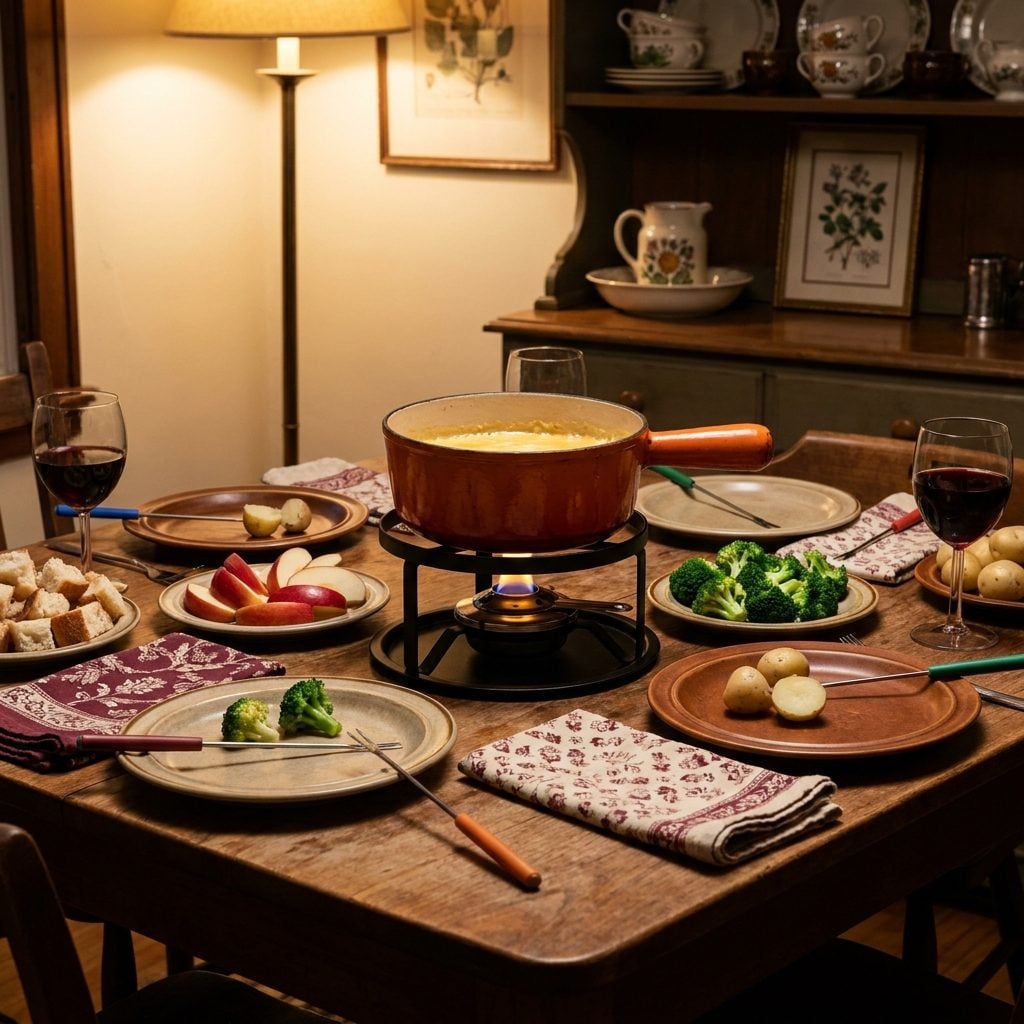 The Fondue Pot Dragged Out of Storage for 'Retro Fun' Night