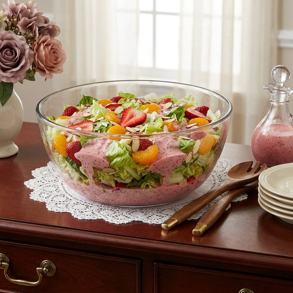 Poppy Seed Salad Drowning in a Dressing Sweeter Than the Dessert