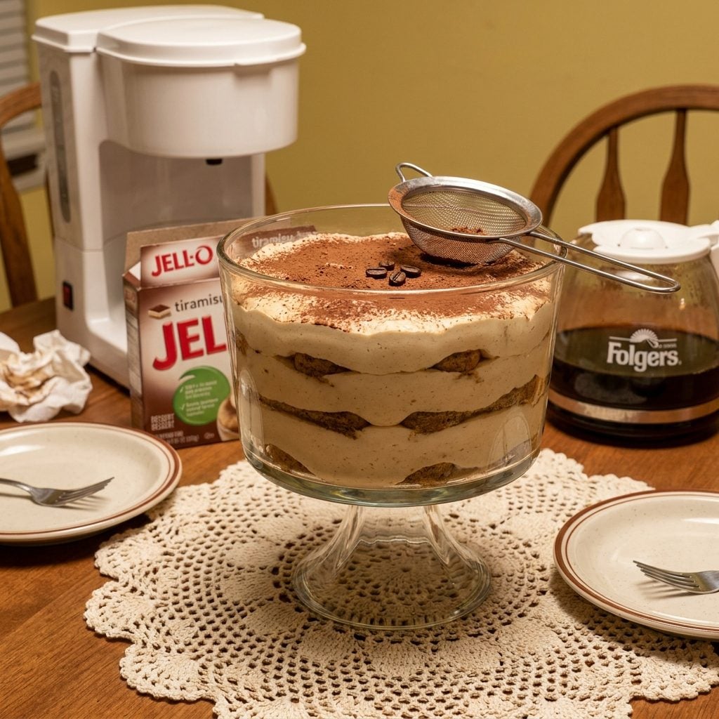 Boxed Tiramisu Mix Presented on a Nice Plate Like We Wouldn't Know