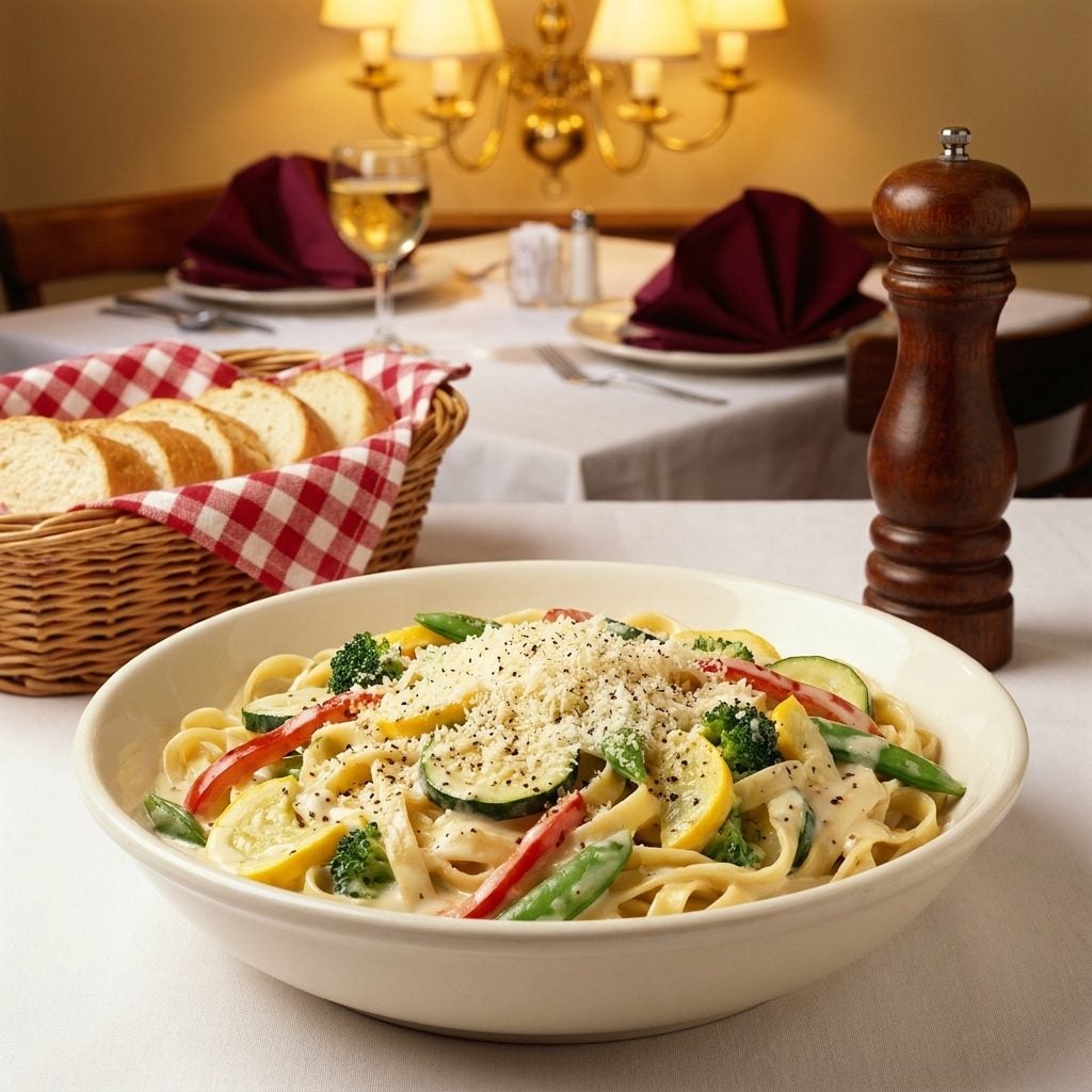 Pasta Primavera Drowning in Heavy Cream Because Vegetables Alone Were Not to Be Trusted