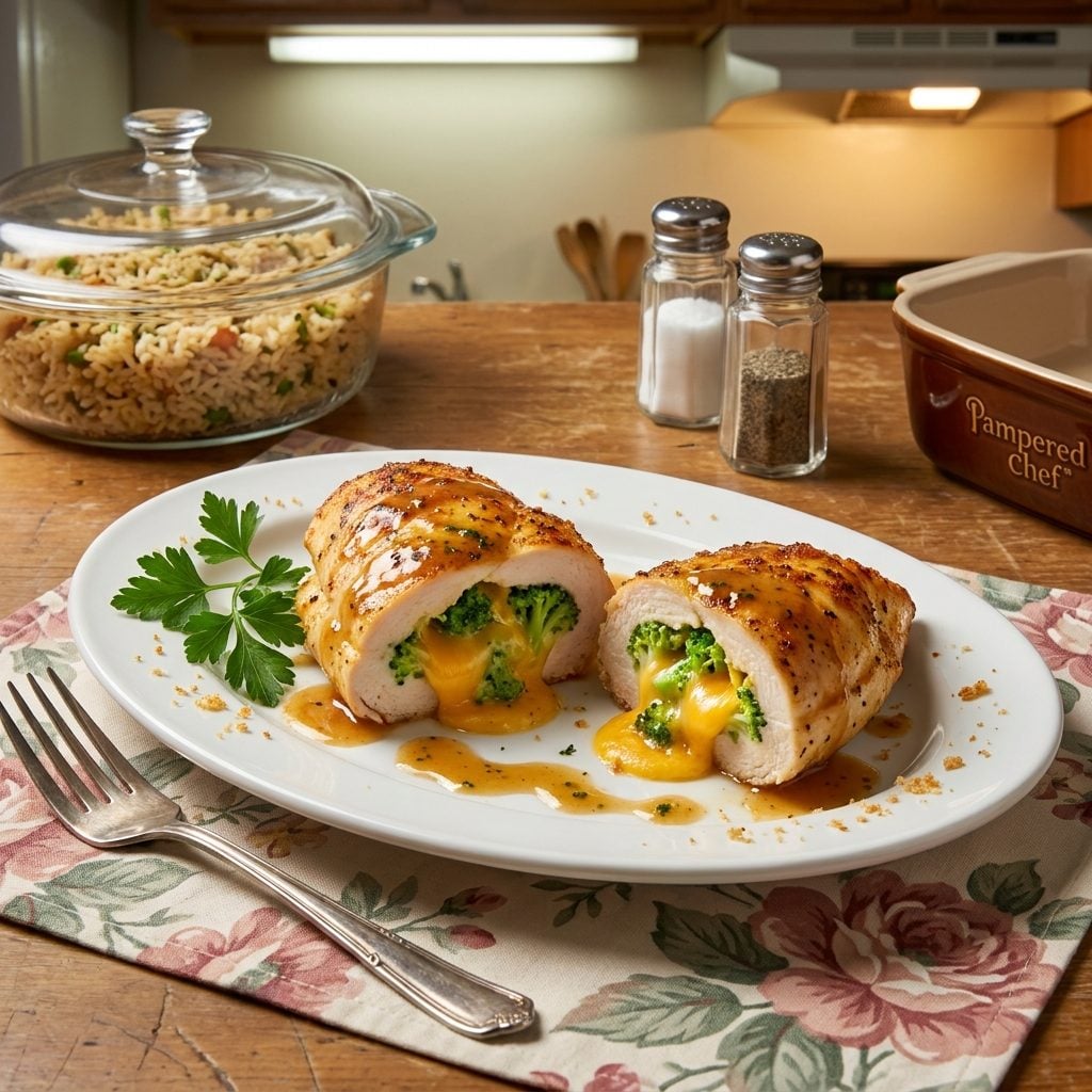 Chicken Breasts Stuffed with Broccoli and Cheese, the Entrée That Peaked at a Pampered Chef Party