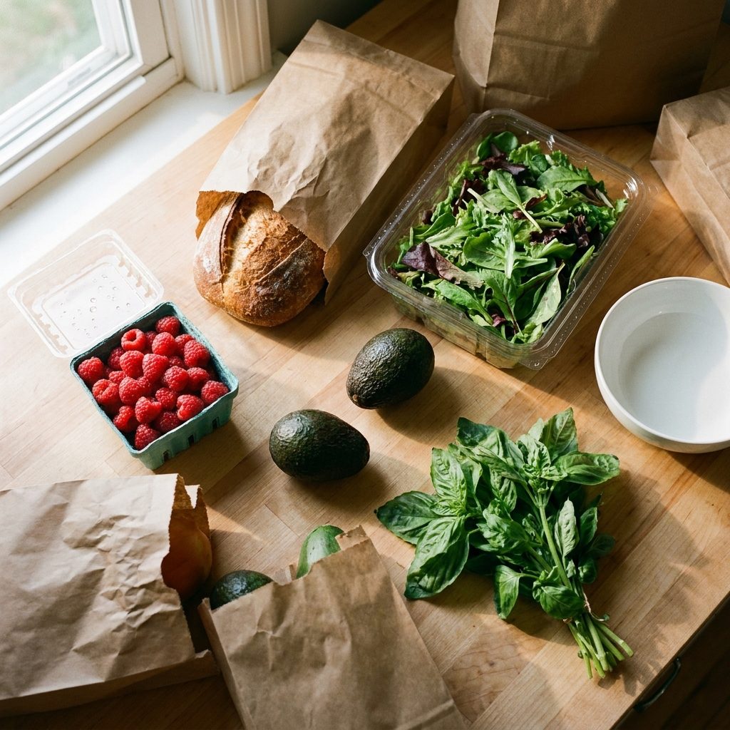 Buying Fresh Bread, Berries, Avocados, and Salad Greens All in the Same Trip, Then Watching the Clock Start Ticking