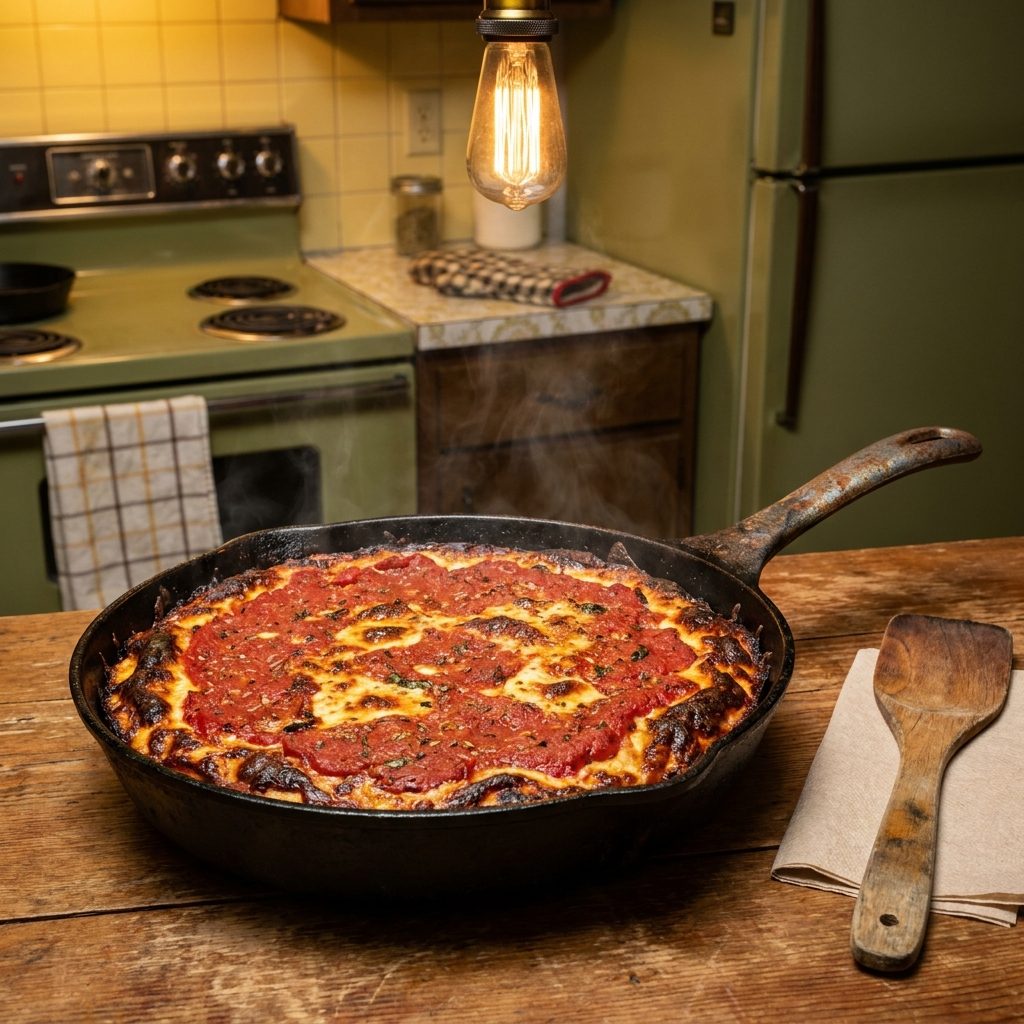 The Burnt-Cheese Ring Around the Cast-Iron Pan That Meant It Was Done Right