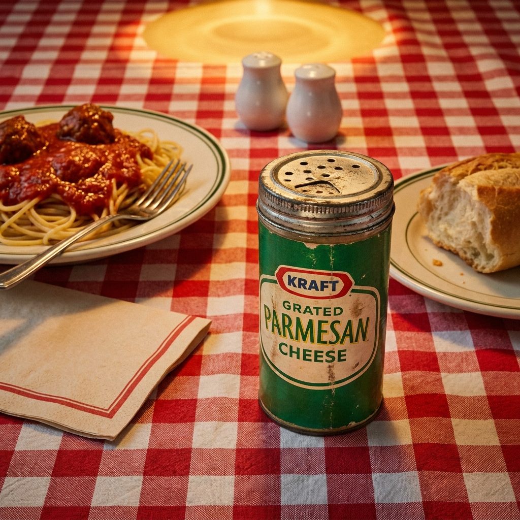 The Kraft Parmesan Shaker That Lived on Every Table Like a Salt Cellar