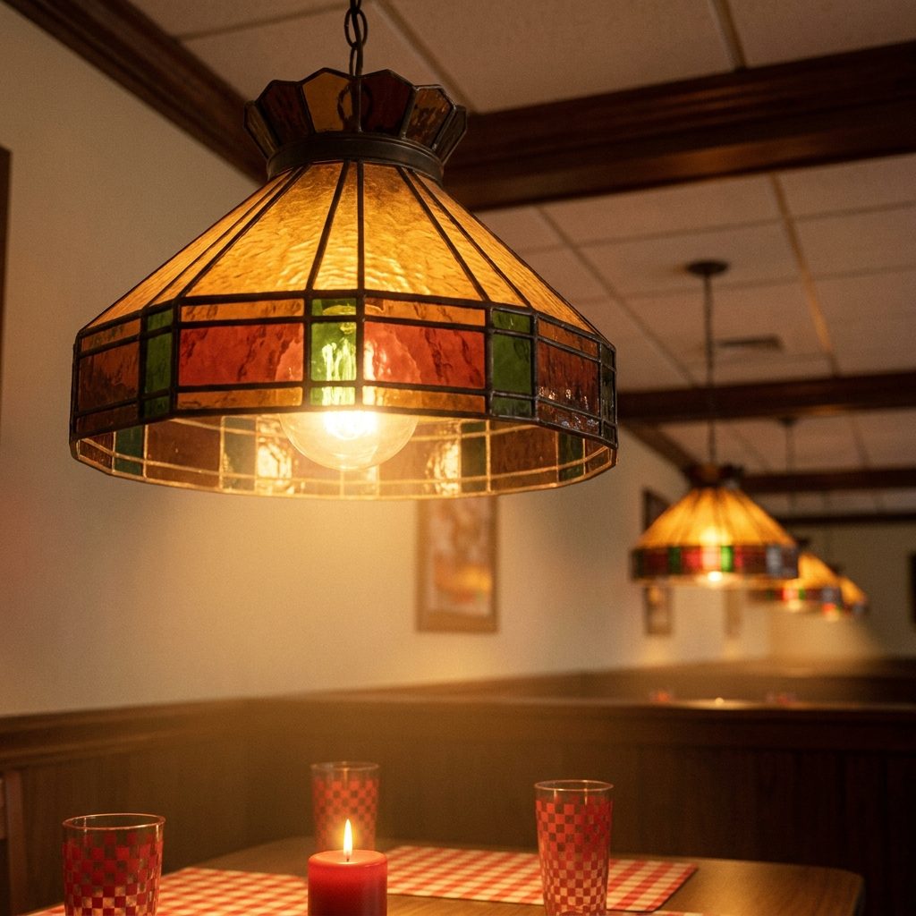 The Stained-Glass Tiffany Lamp Hanging Over Every Single Table