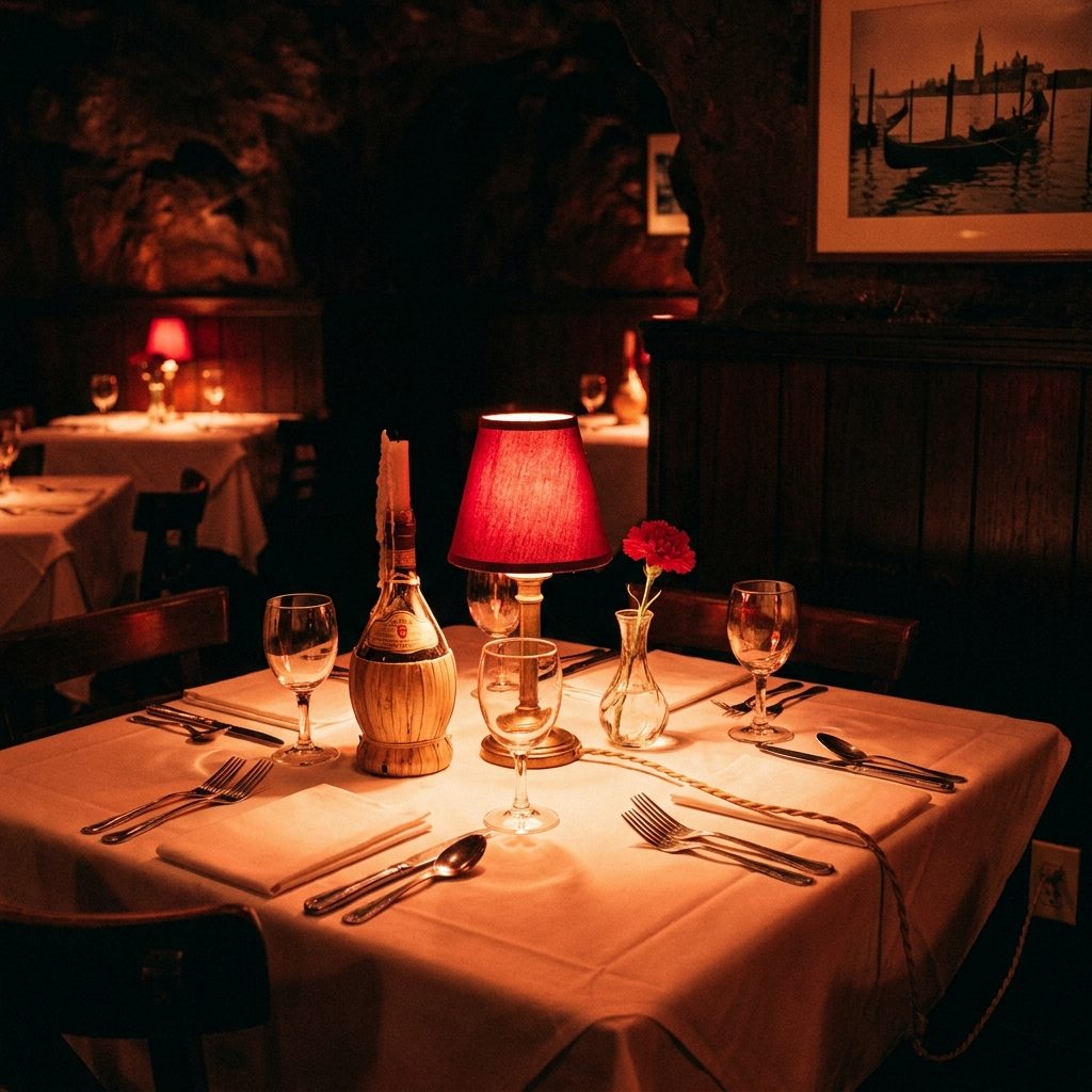 The Table Lamp With the Red Shade That Made Everyone Look Warmer