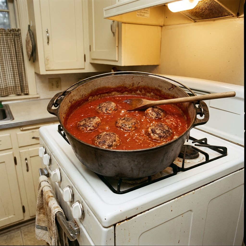 The Way the Meatballs Finished Cooking Right in the Sauce