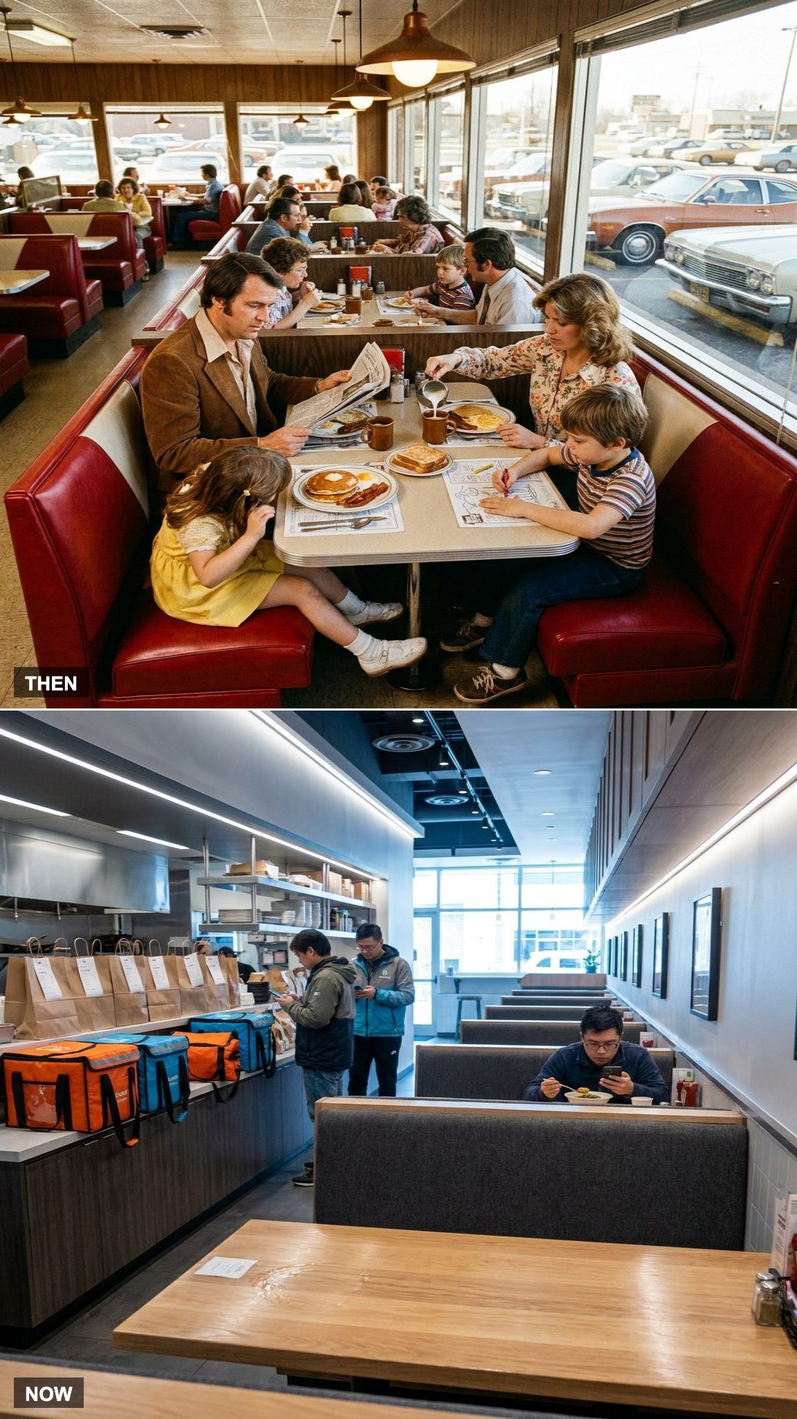 The Booth on Sunday Morning: Family Ritual vs. DoorDash Bag