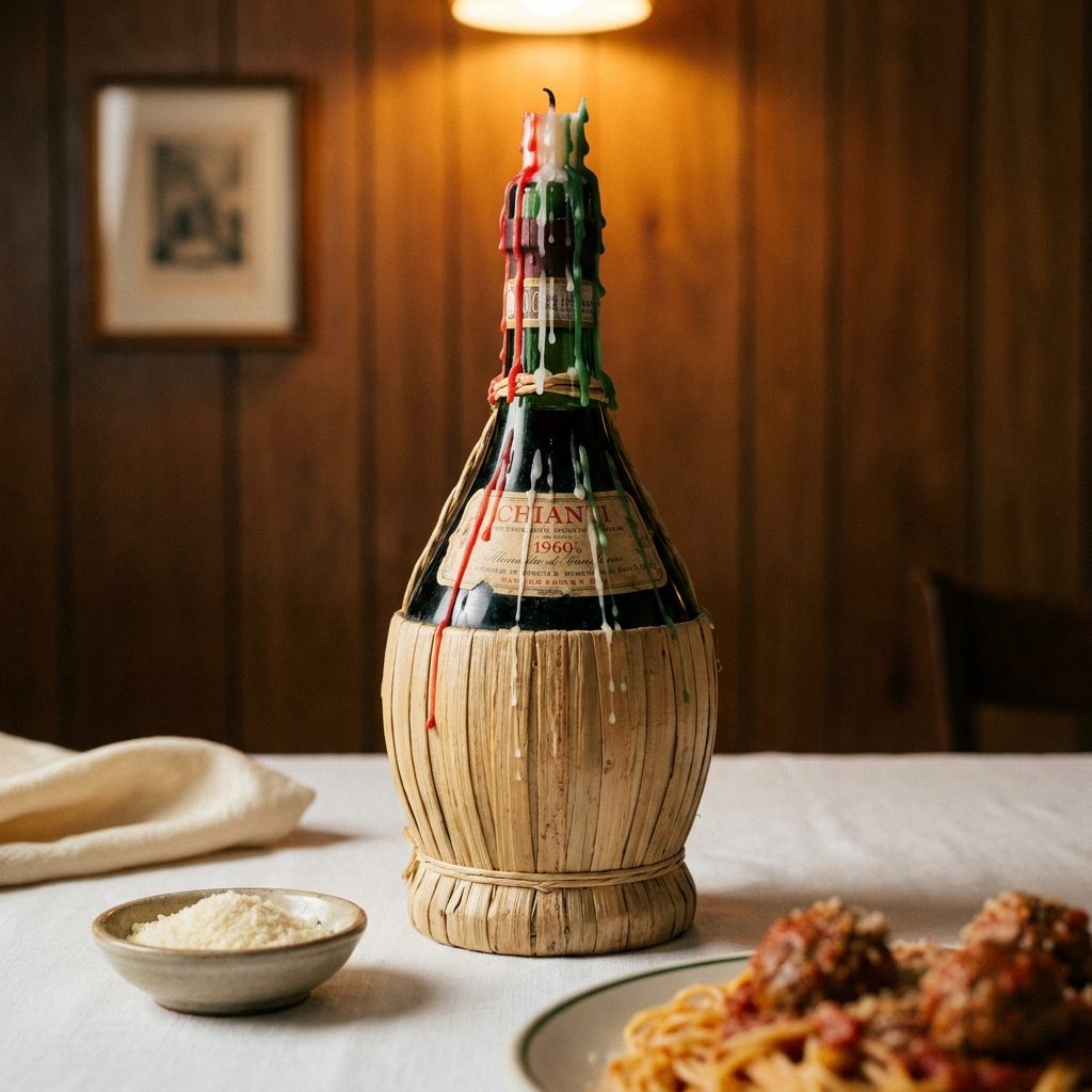 The Bottle of Chianti in the Straw Basket That Nobody Actually Drank But Everyone Kept on the Table