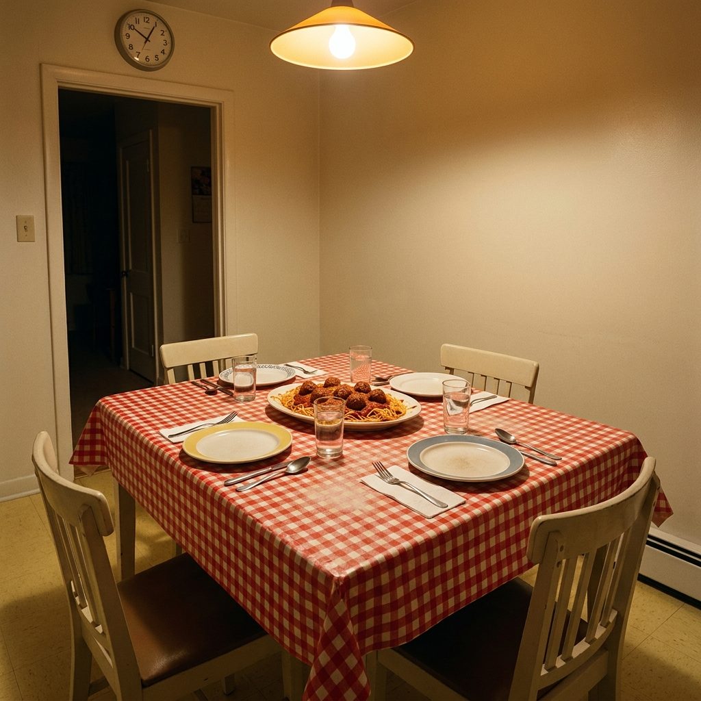 The Checkered Oilcloth Tablecloth That Wiped Clean With a Damp Rag and Nothing Else