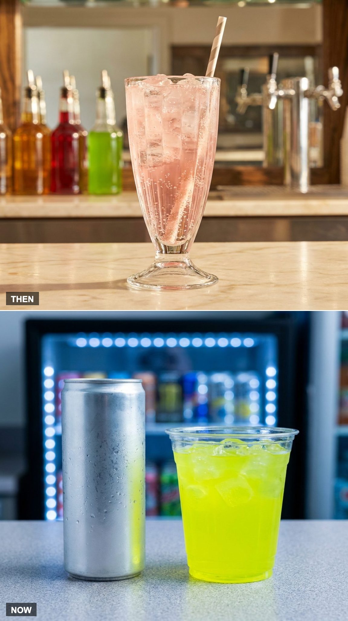 The Cherry Phosphate vs. the Neon Energy Drink