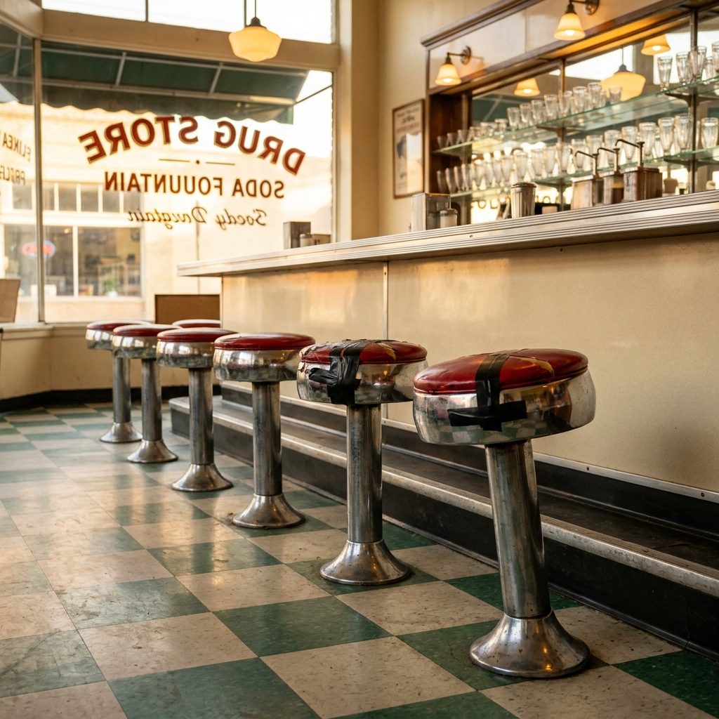 The Chrome-and-Vinyl Swivel Stools You Spun Once Too Many Times
