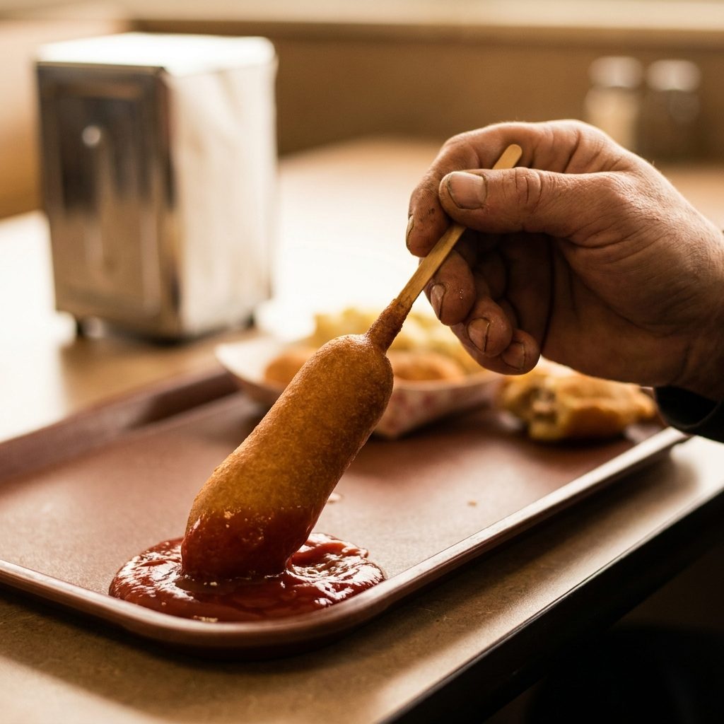 The Corn Dog on a Stick That Came Straight From the Freezer Case