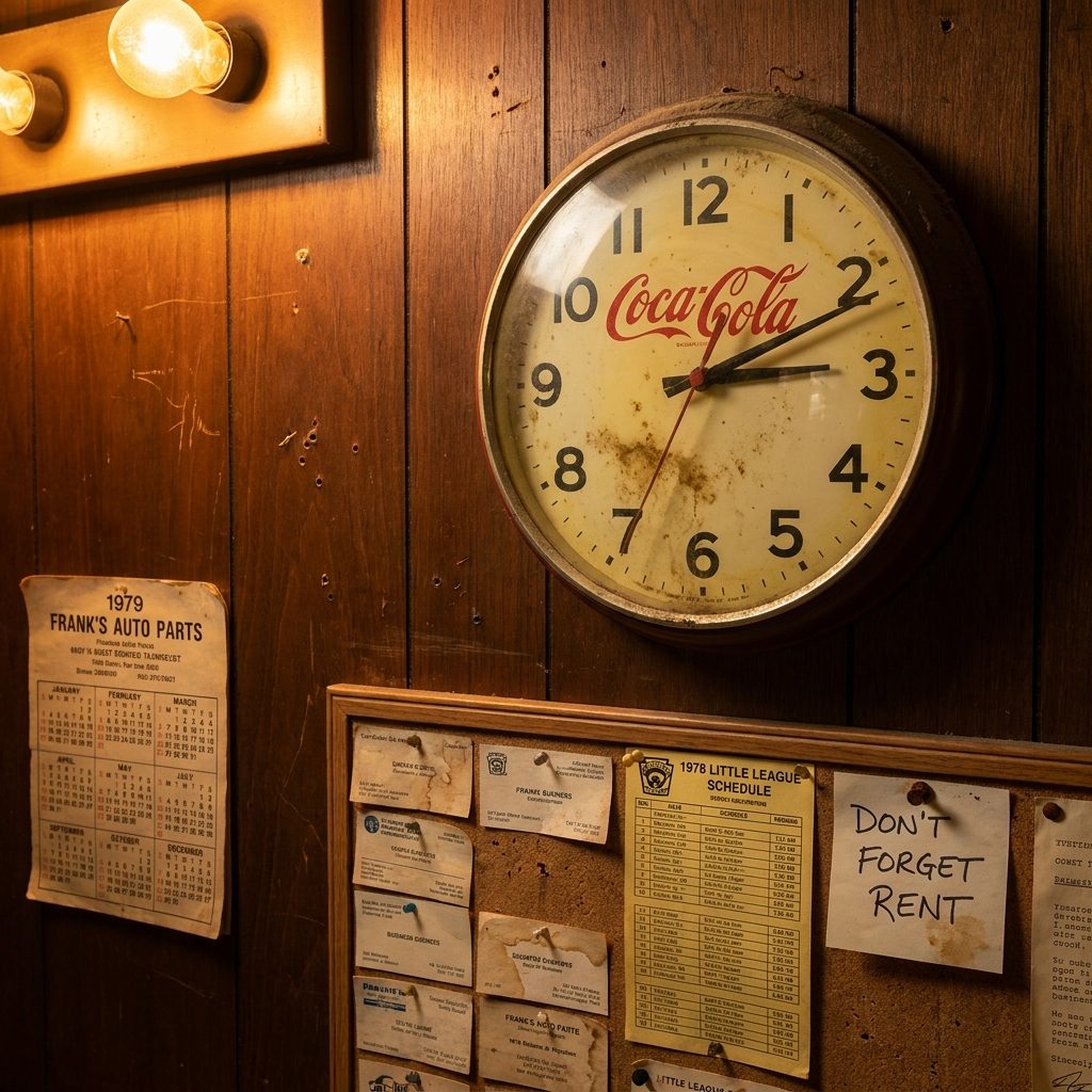 The Faded Coca-Cola Clock on the Wall That Was Always Seven Minutes Off
