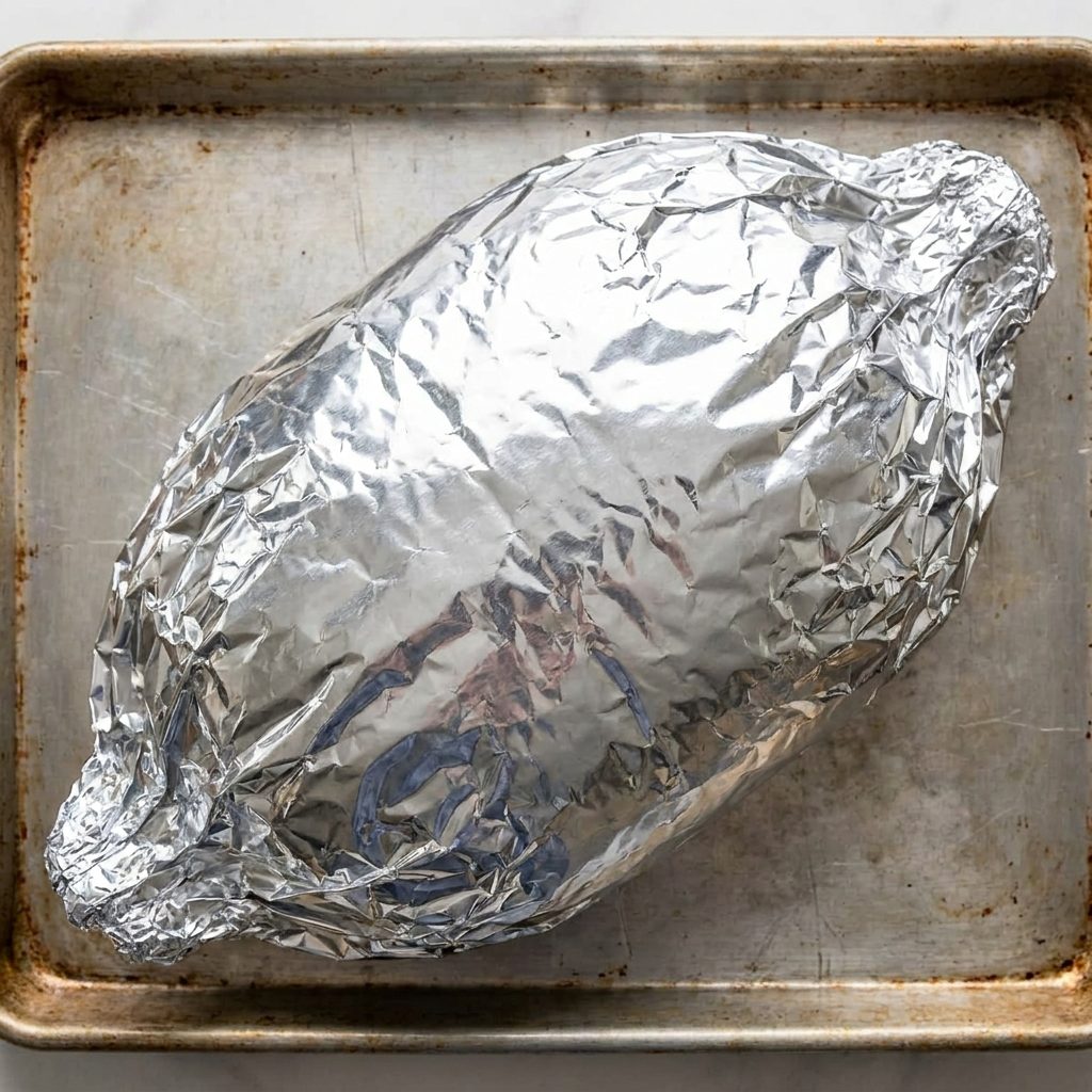 The Foil Wrap That Came Out of the Oven Looking Like a Silver Football