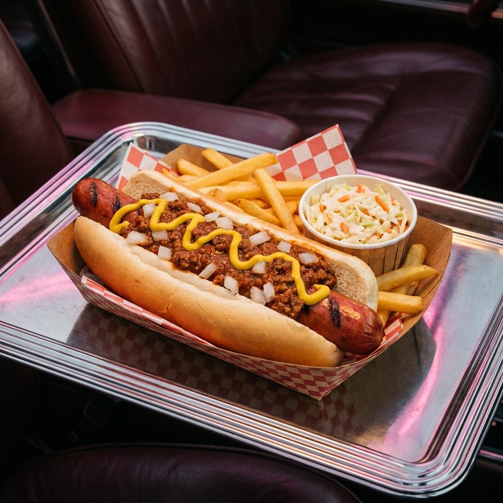 The Foot-Long Hot Dog Split Down the Middle and Grilled Flat