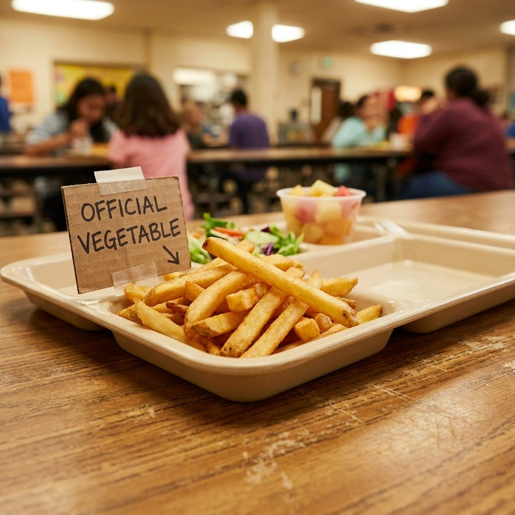 French Fries Sitting in the Vegetable Compartment