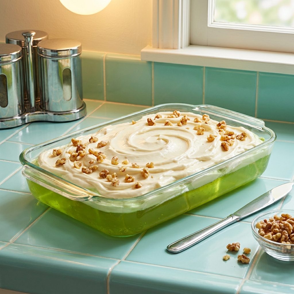 The Frosted Lime Salad With a Cream Cheese and Mayonnaise Topping