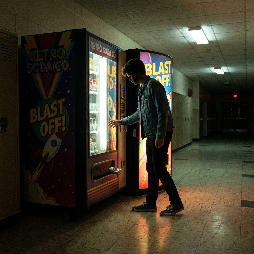 Full-Sugar Soda Humming Away in the Vending Machines
