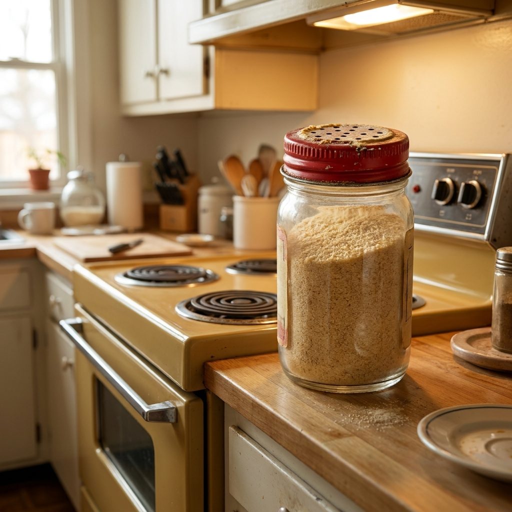 The Garlic Powder Jar With the Red Metal Shaker Lid That Lived Next to the Stove Permanently