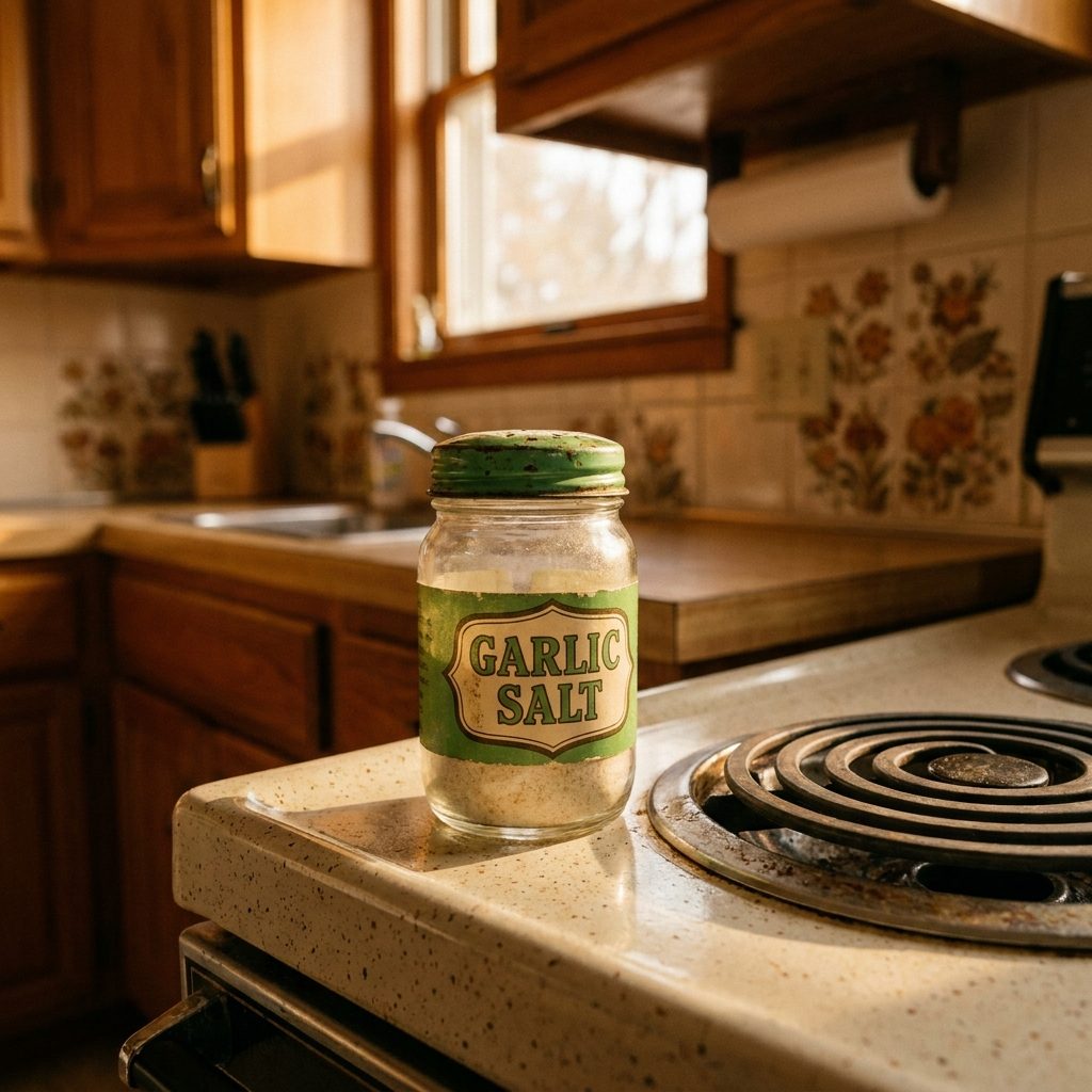 The Garlic Salt Shaker With the Green Metal Top That Lived Next to the Stove