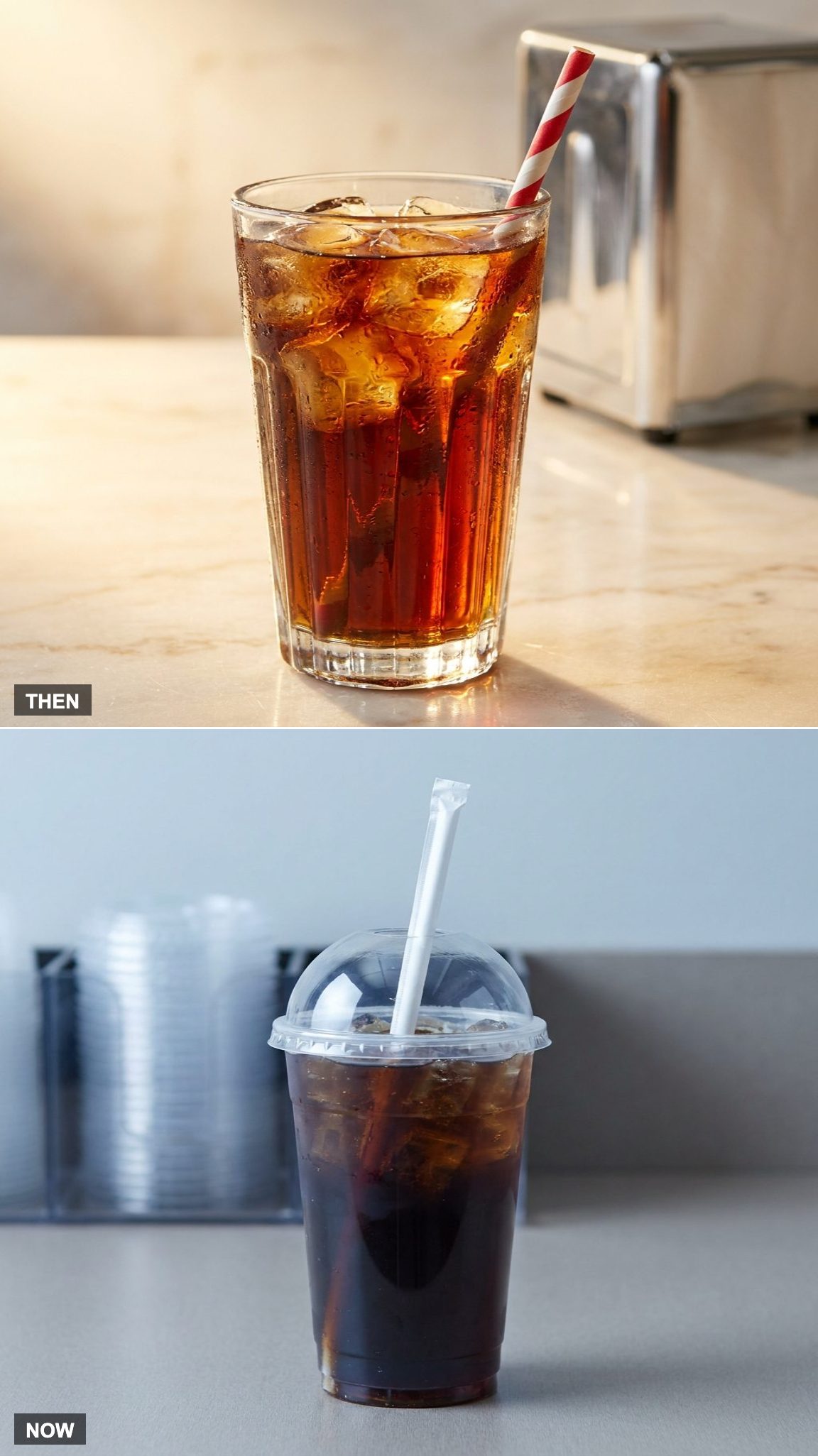 Glass Soda Glasses vs. Disposable Cups