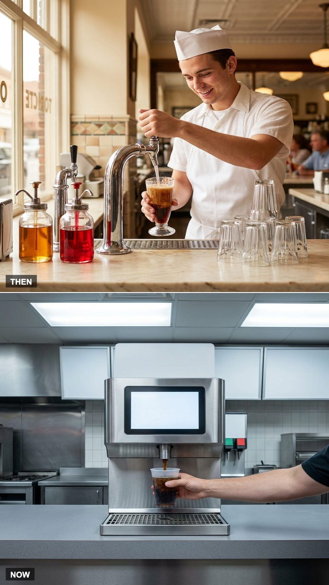 Hand-Mixed Sodas vs. Self-Serve Fountain Machines