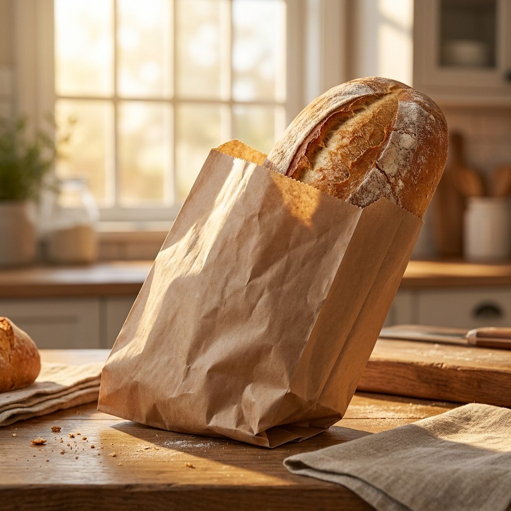 The Italian Bread Loaf in the Long Paper Bag From the Bakery Section