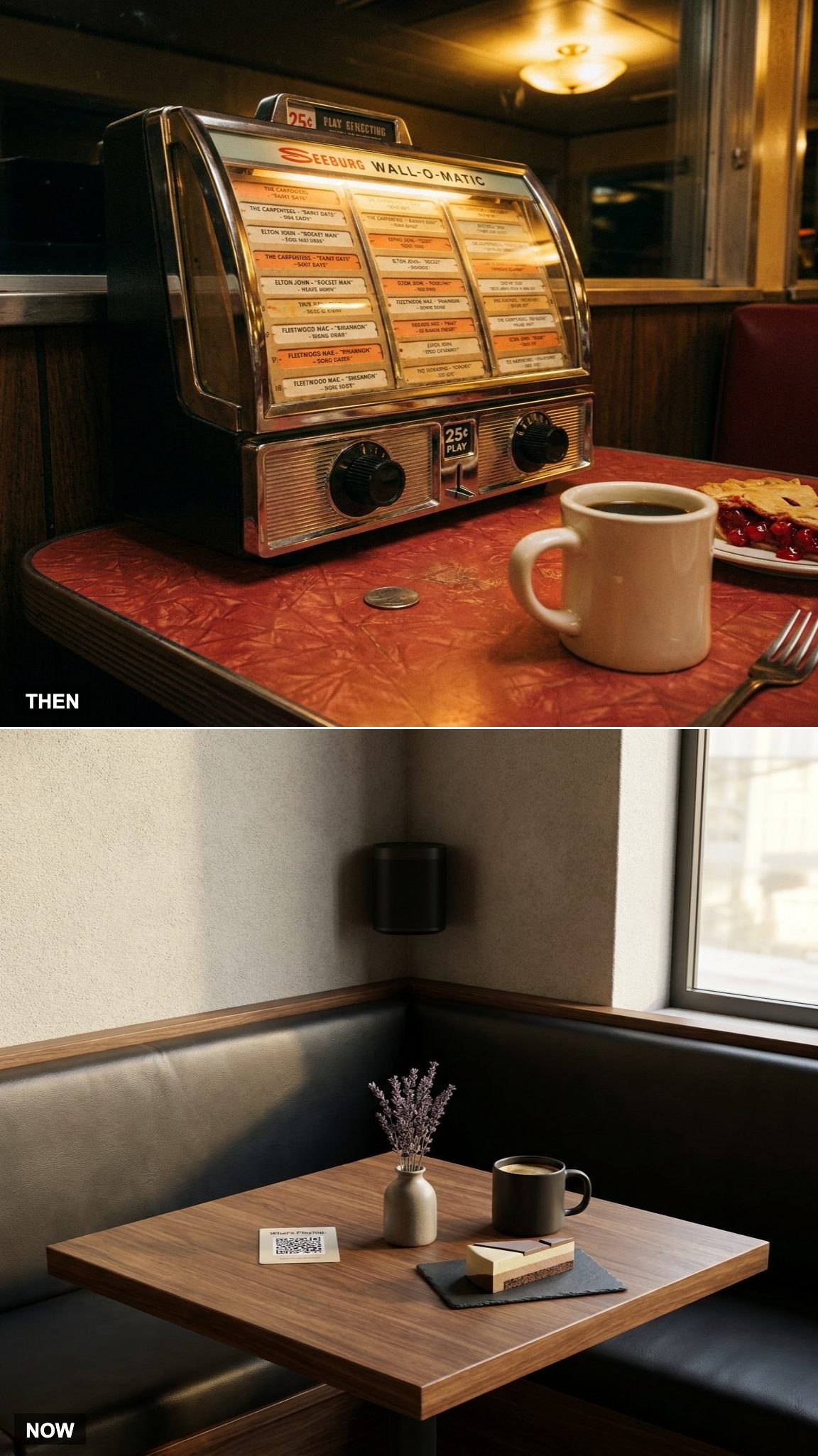 Jukeboxes at Every Booth Replaced by Streaming Playlists Overhead