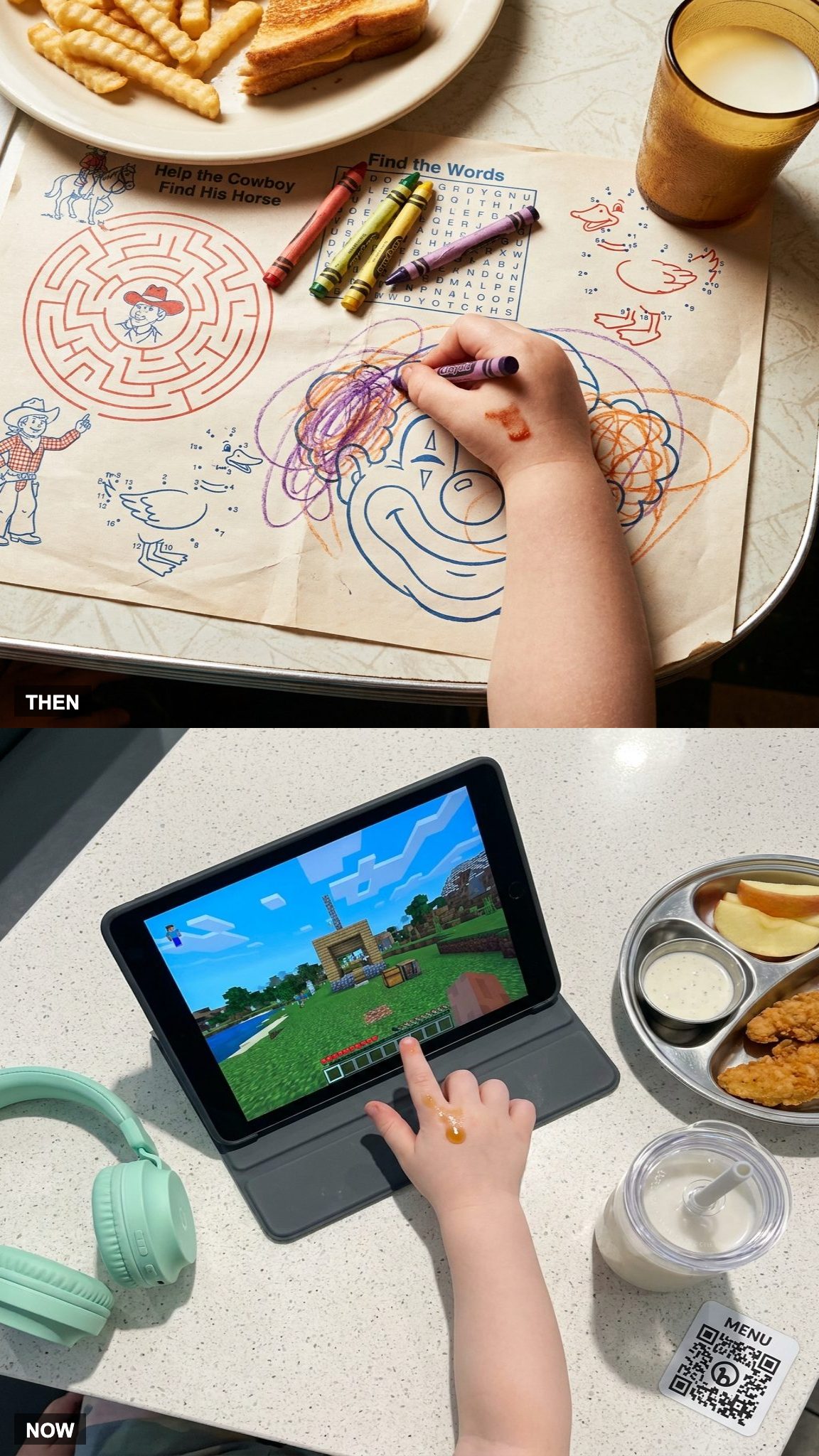 The Kids' Placemat: Crayon Wars vs. Screen Silence