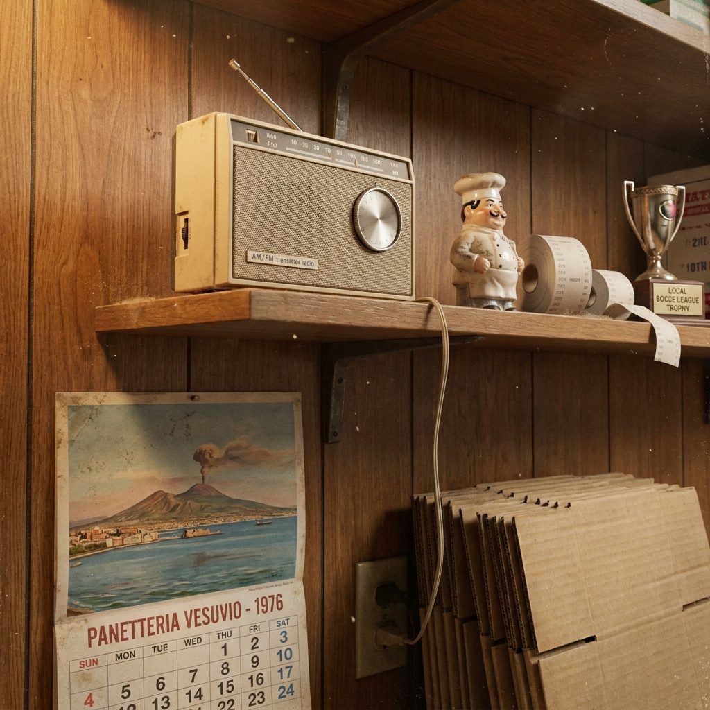 The Little Radio on the Shelf Playing AM Oldies That Nobody Changed the Station On, Ever