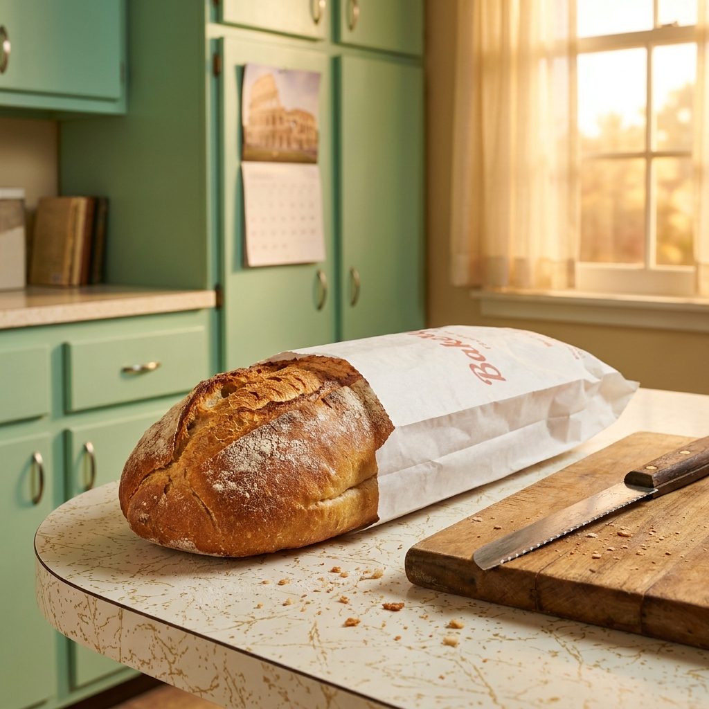 The Loaf of Italian Bread From the Bakery That Came Home in a Thin Paper Sleeve
