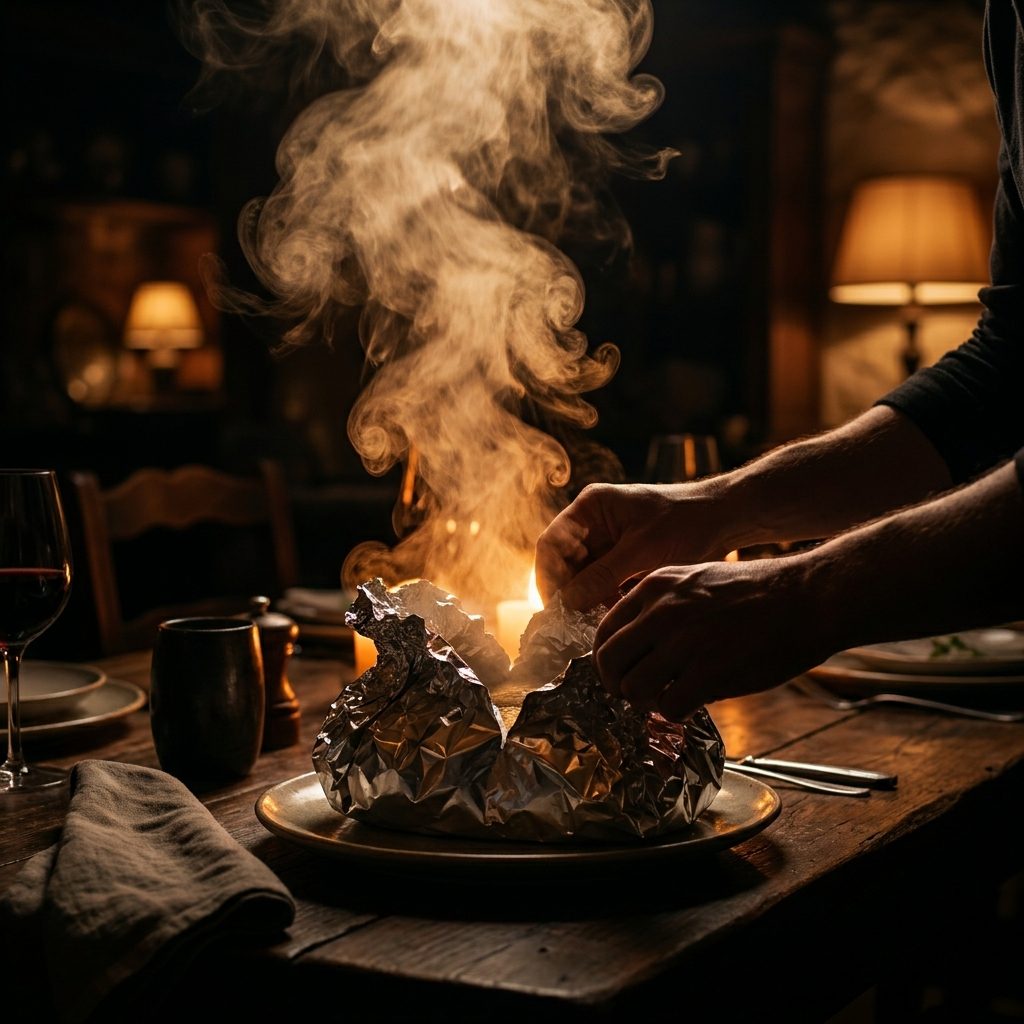 The Moment Someone Opened the Foil at the Table and the Steam Rose Up