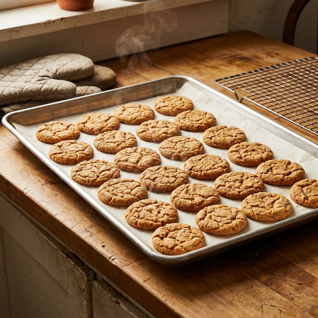 Peanut Butter Cookies and Bars Baked in Sheet Pans
