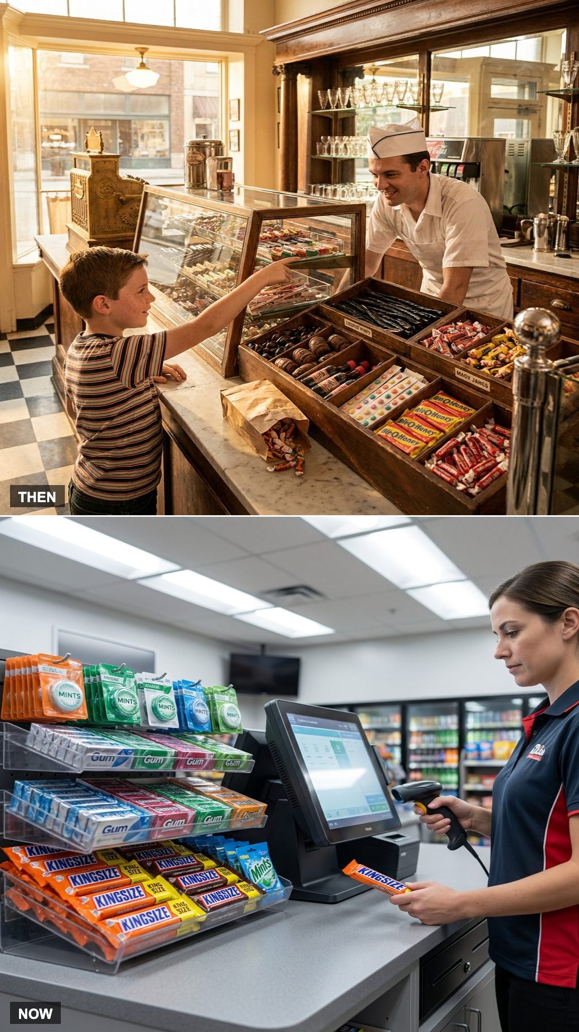 Penny Candy by the Register vs. Shrink-Wrapped Checkout Snacks