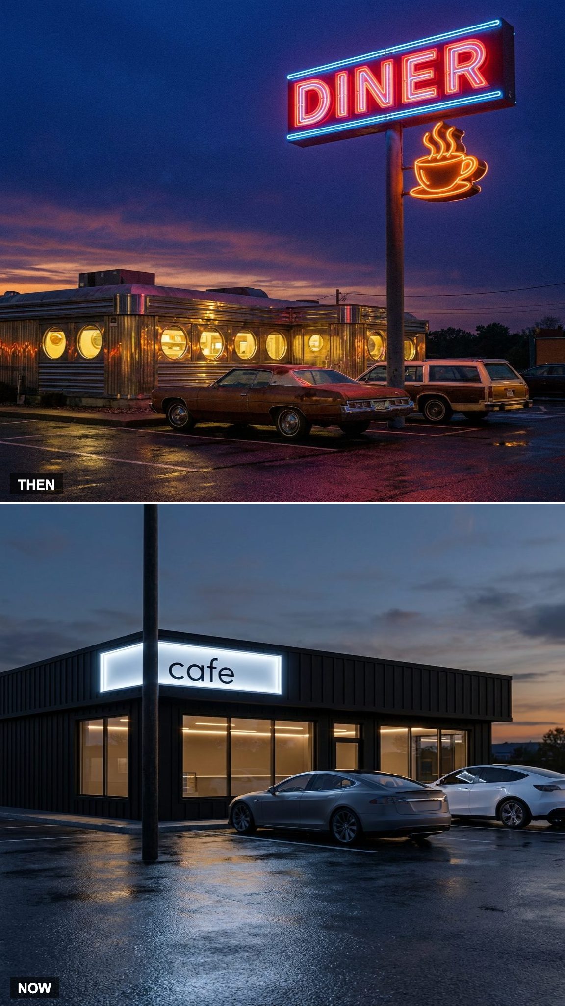 The Sign Out Front: Neon Buzz vs. Sans-Serif Minimalism