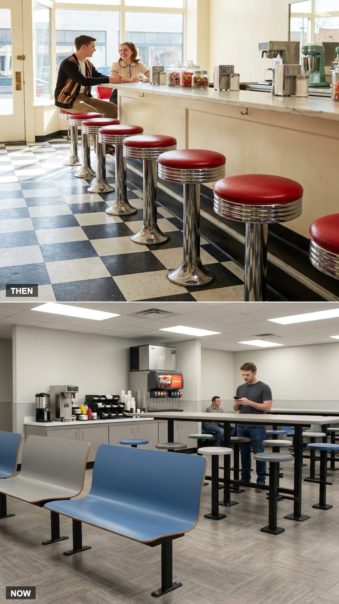 The Spinning Red Stool vs. the Bolted Plastic Bench