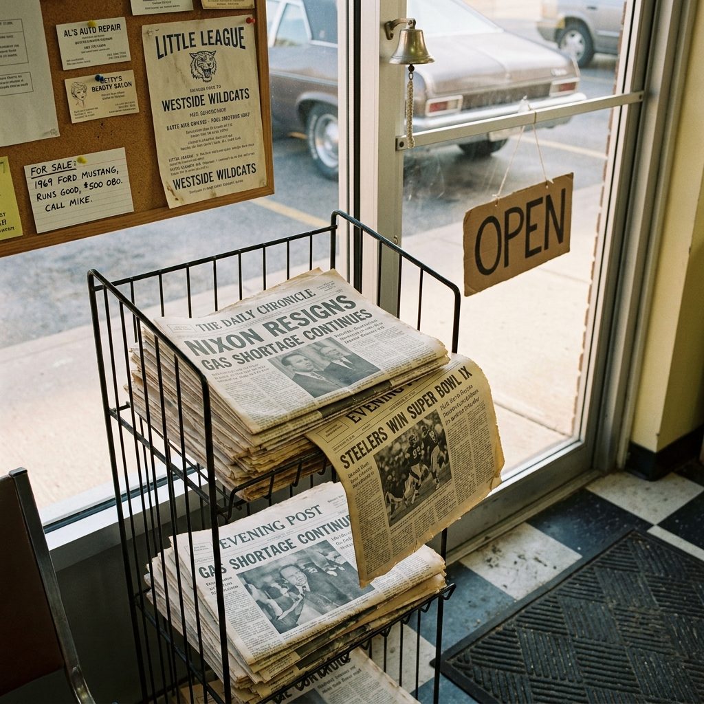 The Stack of Local Newspapers by the Door That Doubled as Your Lunch Reading