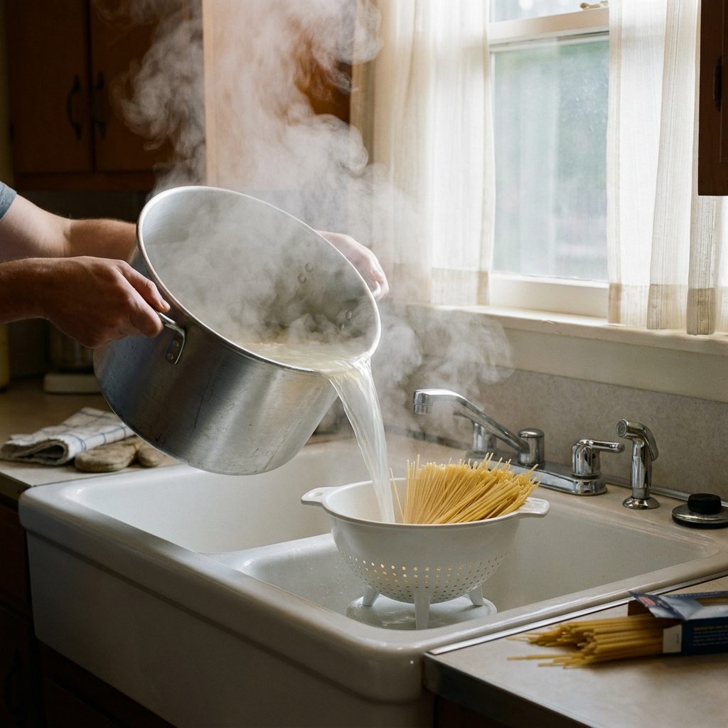 The Steam That Fogged Your Glasses When You Drained the Pasta Over the Sink