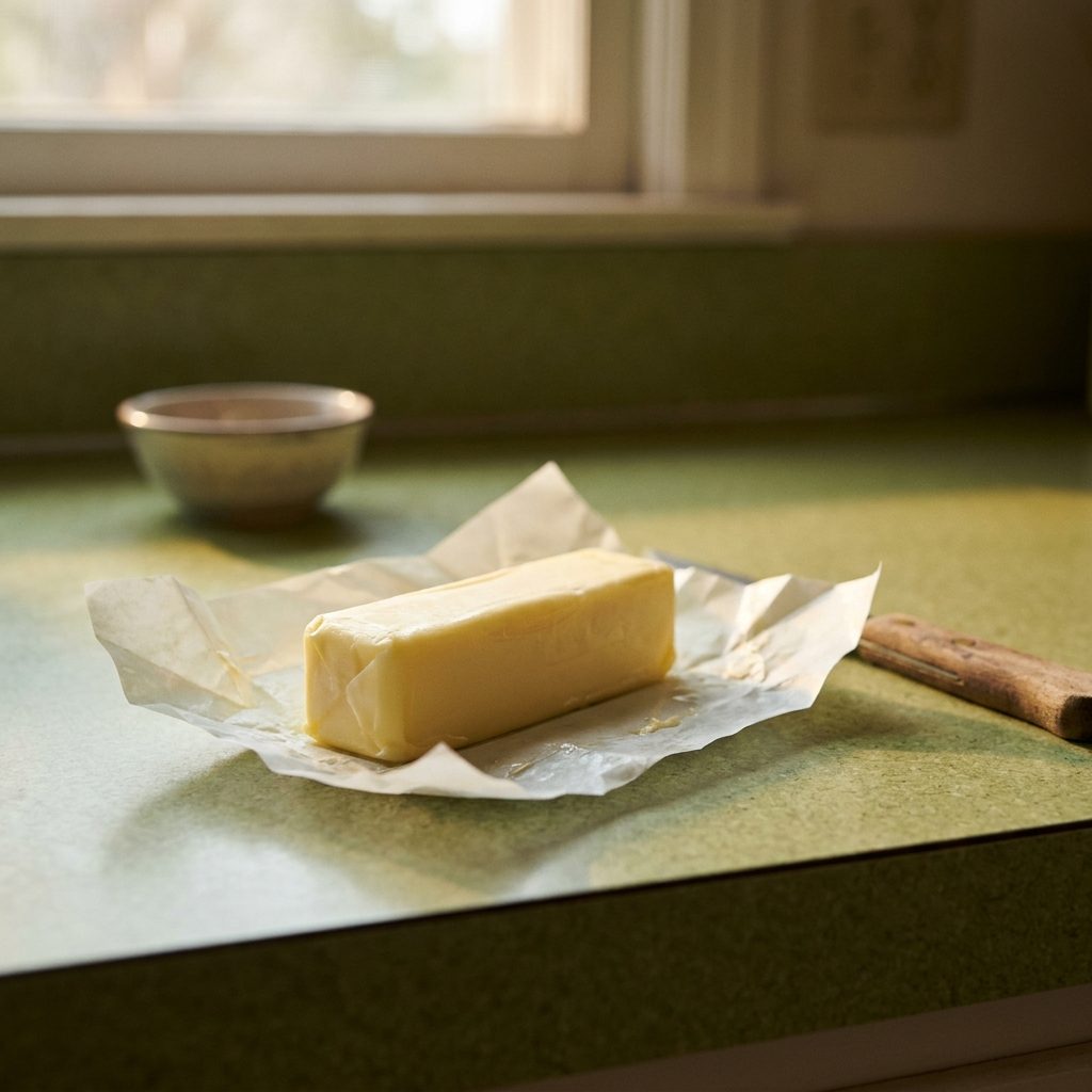 The Stick of Butter Left on the Counter an Hour Early Because Someone Planned Ahead