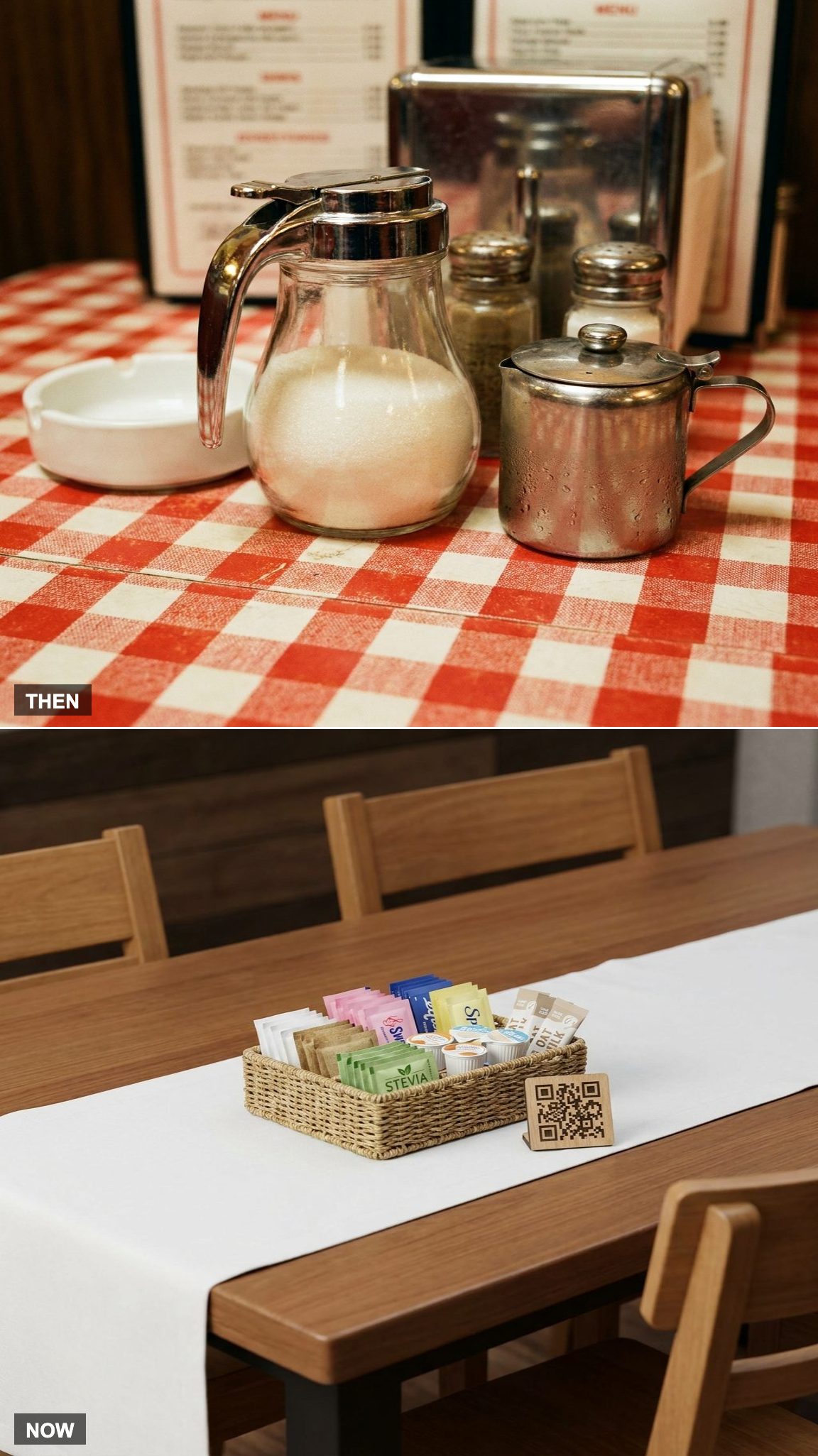 The Sugar Pourer and Cream Pitcher vs. The Basket of Packets