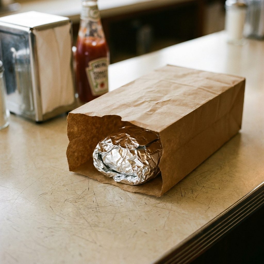 Taking Home the Leftovers: Foil, a Paper Bag, and Maybe a Box