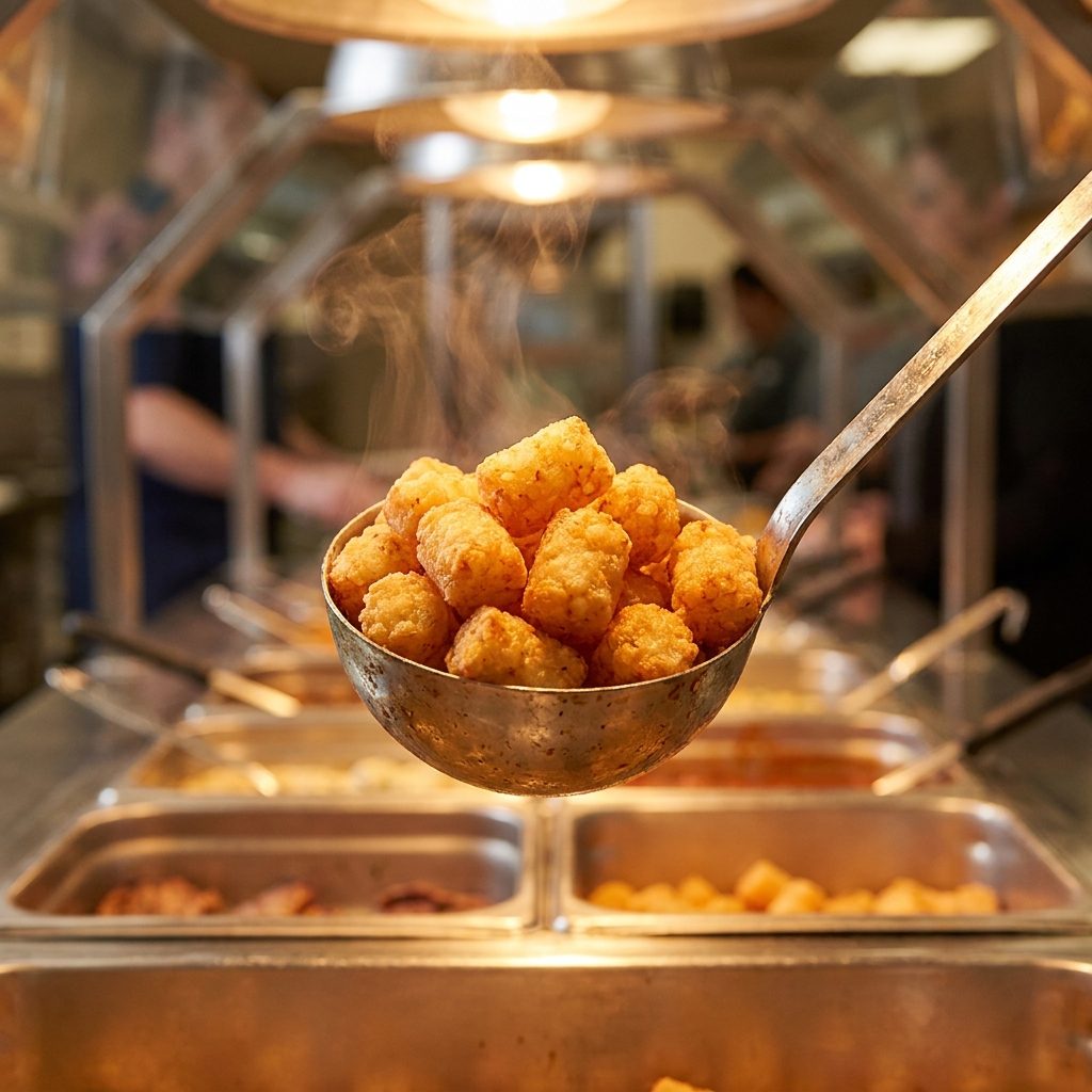 Tater Tots Dropped by the Serving Spoon