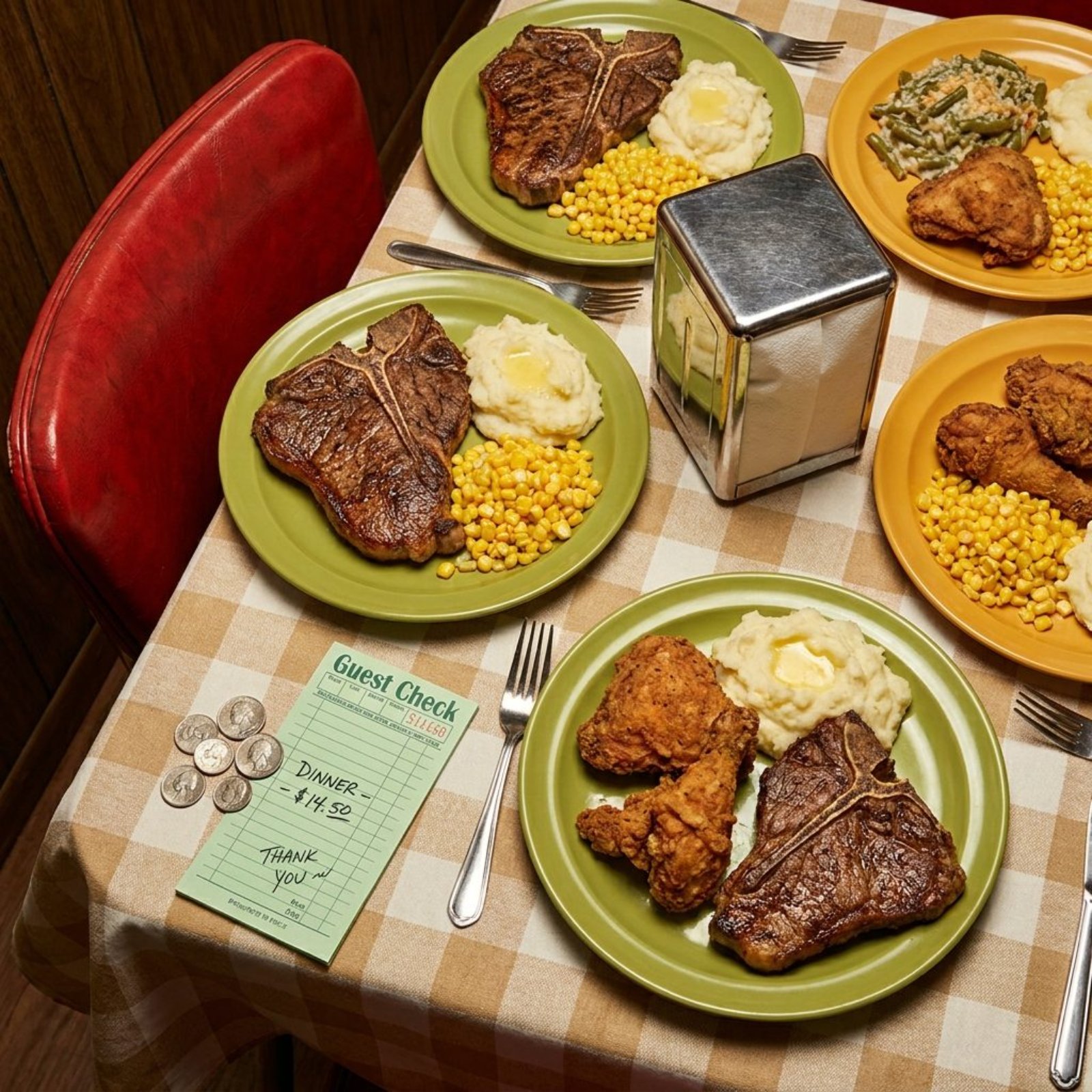 What a Whole Family Dinner Out Cost in 1972 — From Appetizers to the Tip — 29 Price Tags